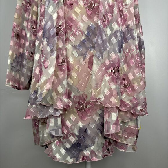 Vintage Patra Chiffon 2 Pc Set Sz 6 Floral Metallic Cottage Core NWT - Picture 3 of 9